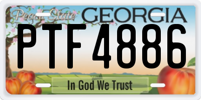 GA license plate PTF4886