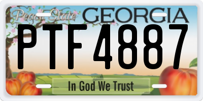 GA license plate PTF4887