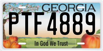 GA license plate PTF4889