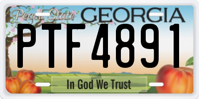 GA license plate PTF4891