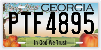 GA license plate PTF4895