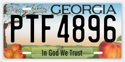 GA license plate PTF4896