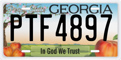 GA license plate PTF4897
