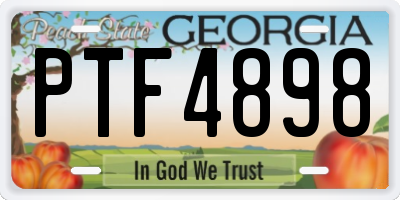 GA license plate PTF4898