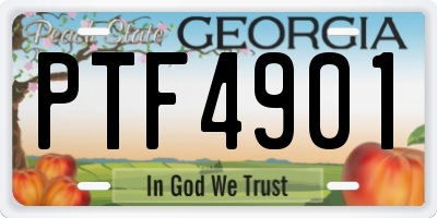 GA license plate PTF4901