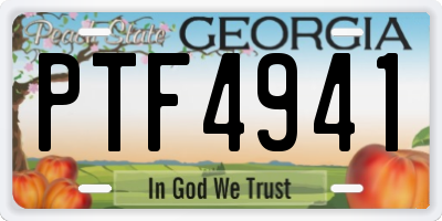 GA license plate PTF4941