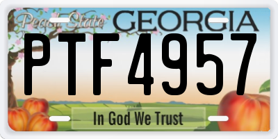 GA license plate PTF4957