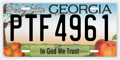 GA license plate PTF4961