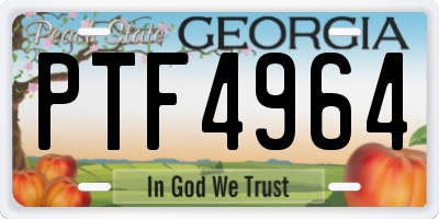 GA license plate PTF4964
