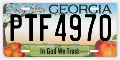 GA license plate PTF4970