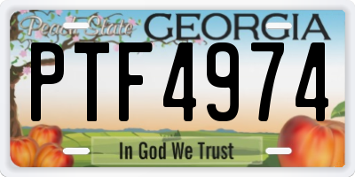 GA license plate PTF4974