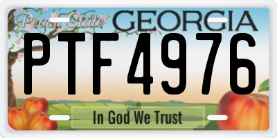 GA license plate PTF4976