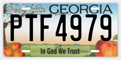 GA license plate PTF4979