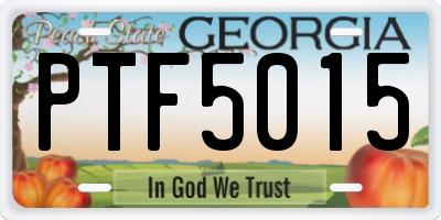 GA license plate PTF5015