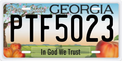 GA license plate PTF5023