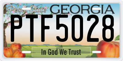 GA license plate PTF5028