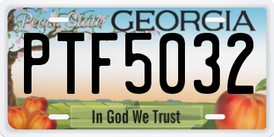 GA license plate PTF5032