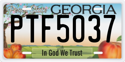 GA license plate PTF5037