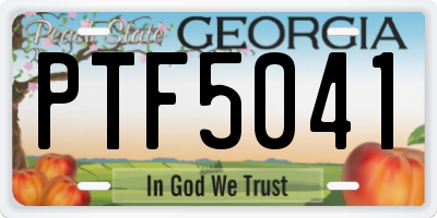 GA license plate PTF5041