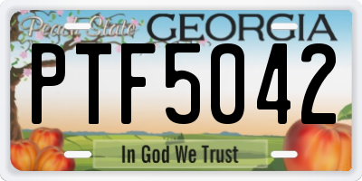 GA license plate PTF5042