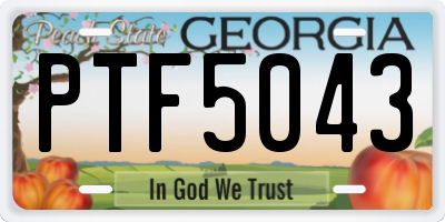 GA license plate PTF5043