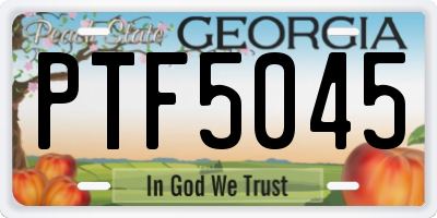 GA license plate PTF5045