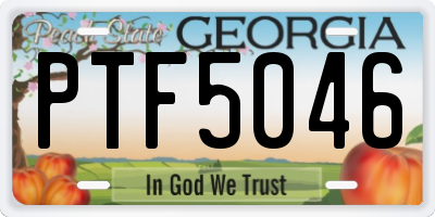 GA license plate PTF5046