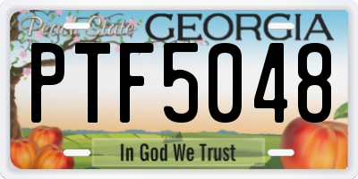 GA license plate PTF5048