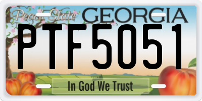 GA license plate PTF5051
