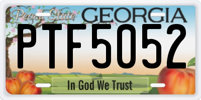 GA license plate PTF5052