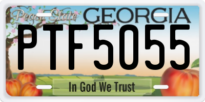 GA license plate PTF5055