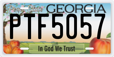 GA license plate PTF5057