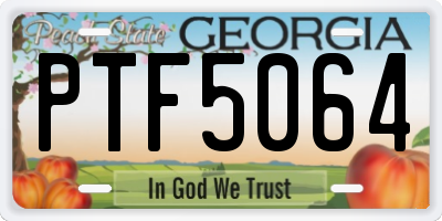 GA license plate PTF5064