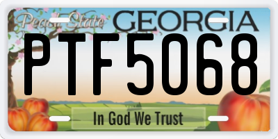GA license plate PTF5068