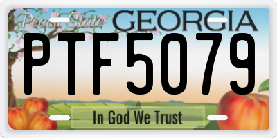 GA license plate PTF5079