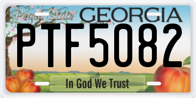 GA license plate PTF5082