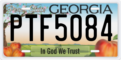 GA license plate PTF5084