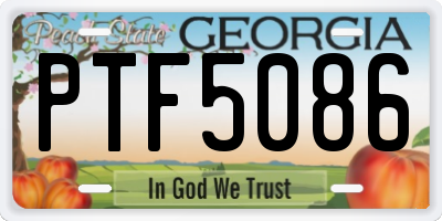 GA license plate PTF5086