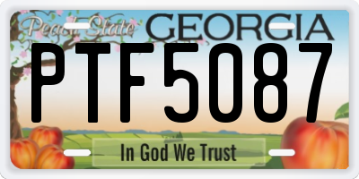 GA license plate PTF5087