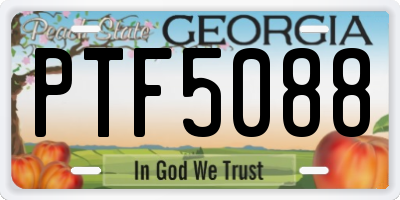 GA license plate PTF5088