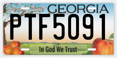 GA license plate PTF5091