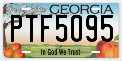 GA license plate PTF5095