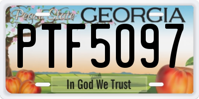 GA license plate PTF5097