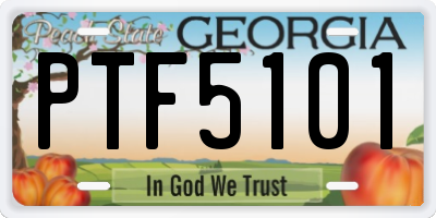 GA license plate PTF5101