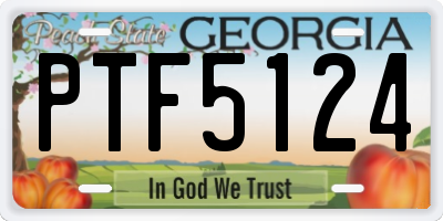 GA license plate PTF5124