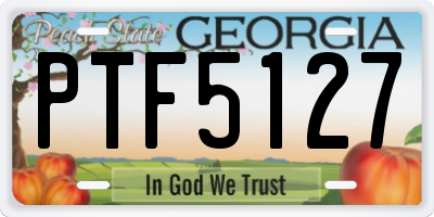 GA license plate PTF5127