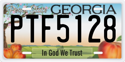 GA license plate PTF5128