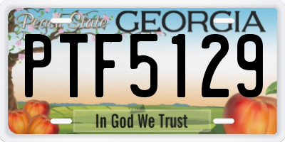 GA license plate PTF5129