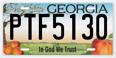 GA license plate PTF5130