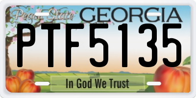 GA license plate PTF5135